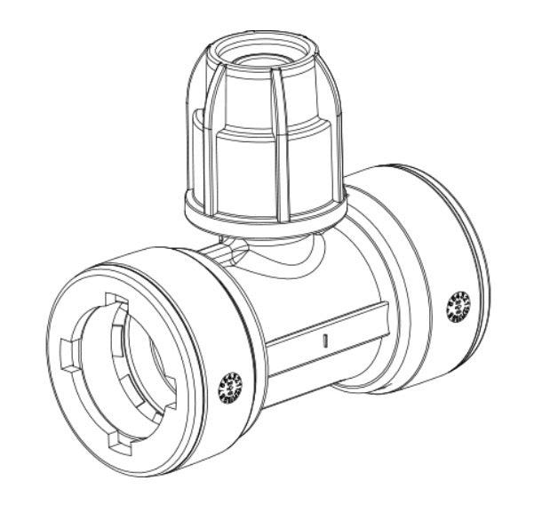 TEE DE 32MM X 16MM X 32MM FAST LOCK