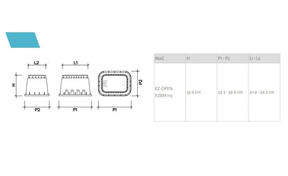 CAJA DE VÁLVULAS RECTANGULAR 12'' PZRM 113